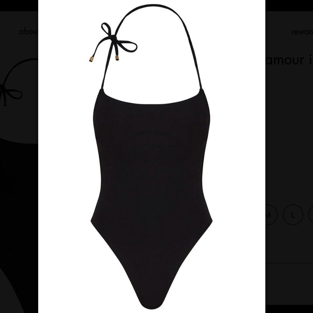 NWT -- TROPIC OF C BLACK COMPRESSION ONE PIECE BATHING SUIT